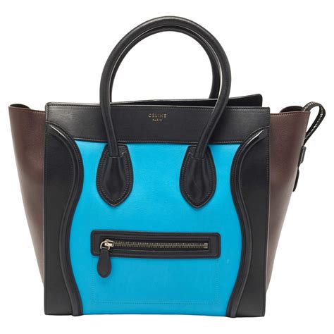 Celine Tricolor Felt and Leather Mini Luggage Tote Celine 